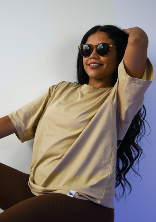 VALOR Oversized Tee Café